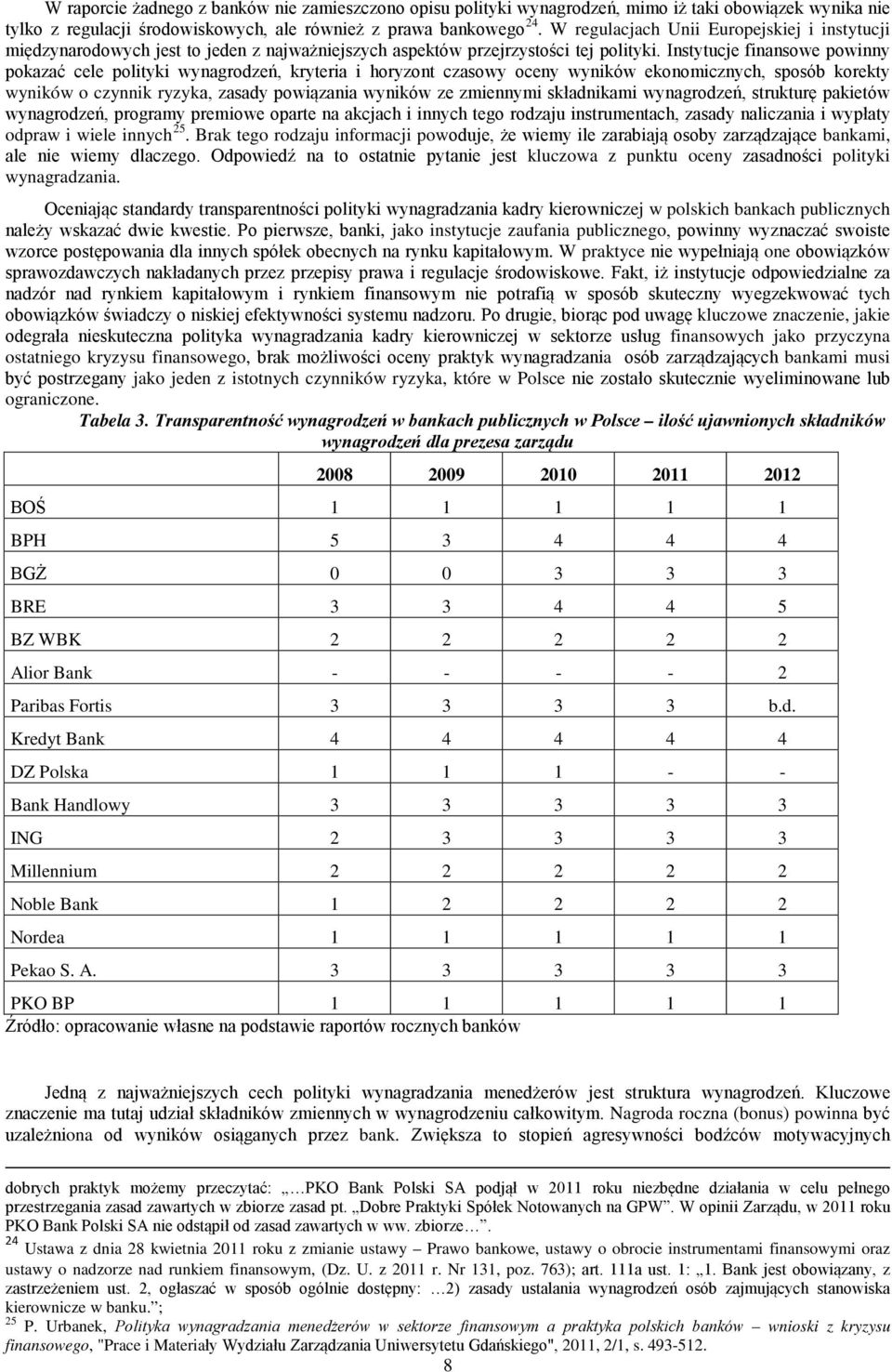 Instytucje finansowe powinny pokazać cele polityki wynagrodzeń, kryteria i horyzont czasowy oceny wyników ekonomicznych, sposób korekty wyników o czynnik ryzyka, zasady powiązania wyników ze