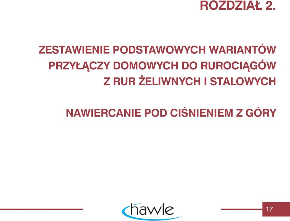 przyłączy domowych do rurociągów Z