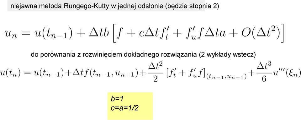 porównania z rozwinięciem dokładnego