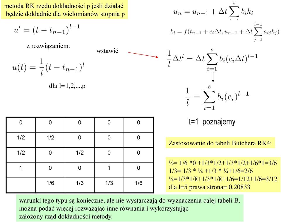 +1/3*1/2+1/3*1/2+1/6*1=3/6 1/3= 1/3 * ¼ +1/3 * ¼+1/6=2/6 ¼=1/3*1/8+1/3*1/8+1/6=1/12+1/6=3/12 dla l=5 prawa strona= 0.