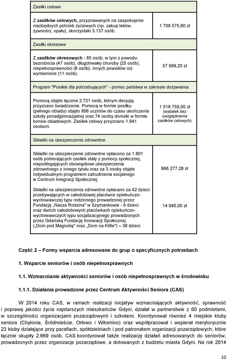 osób). 57 999,20 zł Program "Posiłek dla potrzebujących" - pomoc państwa w zakresie dożywiania Pomocą objęto łącznie 2.721 osób, którym decyzją przyznano świadczenie.