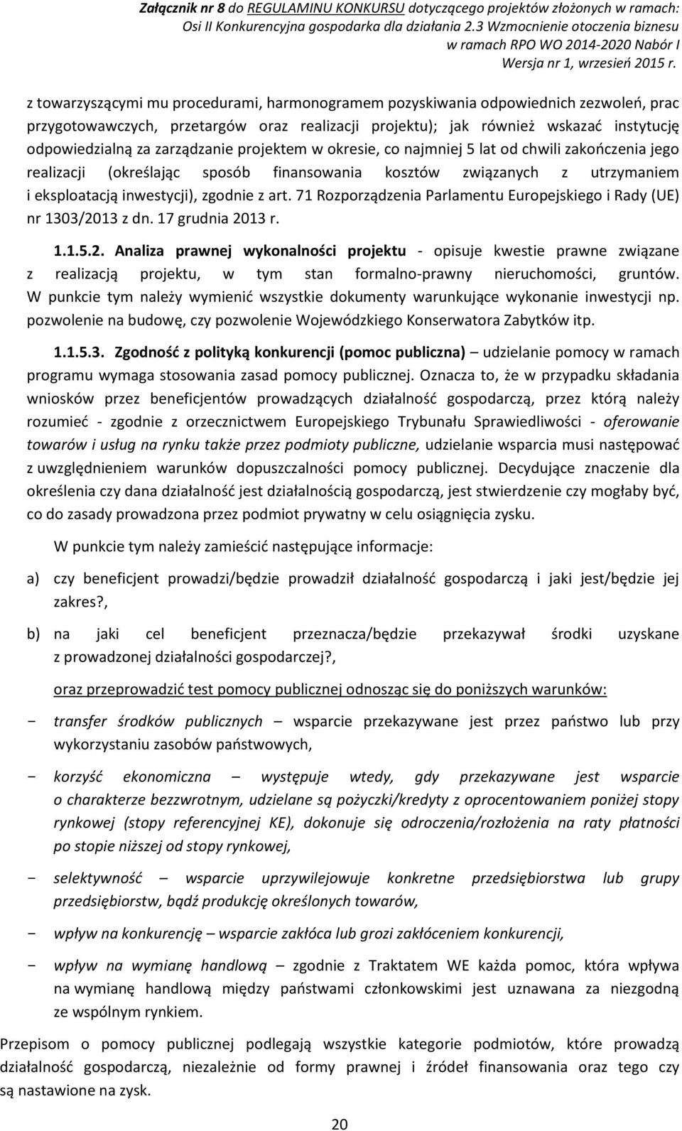 71 Rozporządzenia Parlamentu Europejskiego i Rady (UE) nr 1303/20