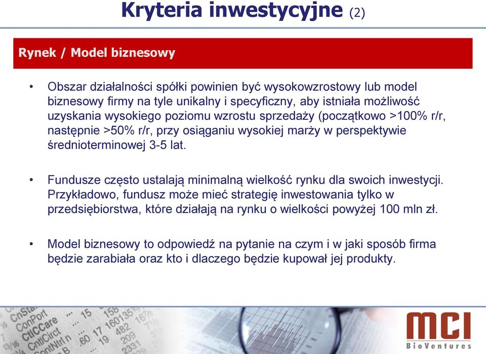 3-5 lat. Fundusze często ustalają minimalną wielkość rynku dla swoich inwestycji.