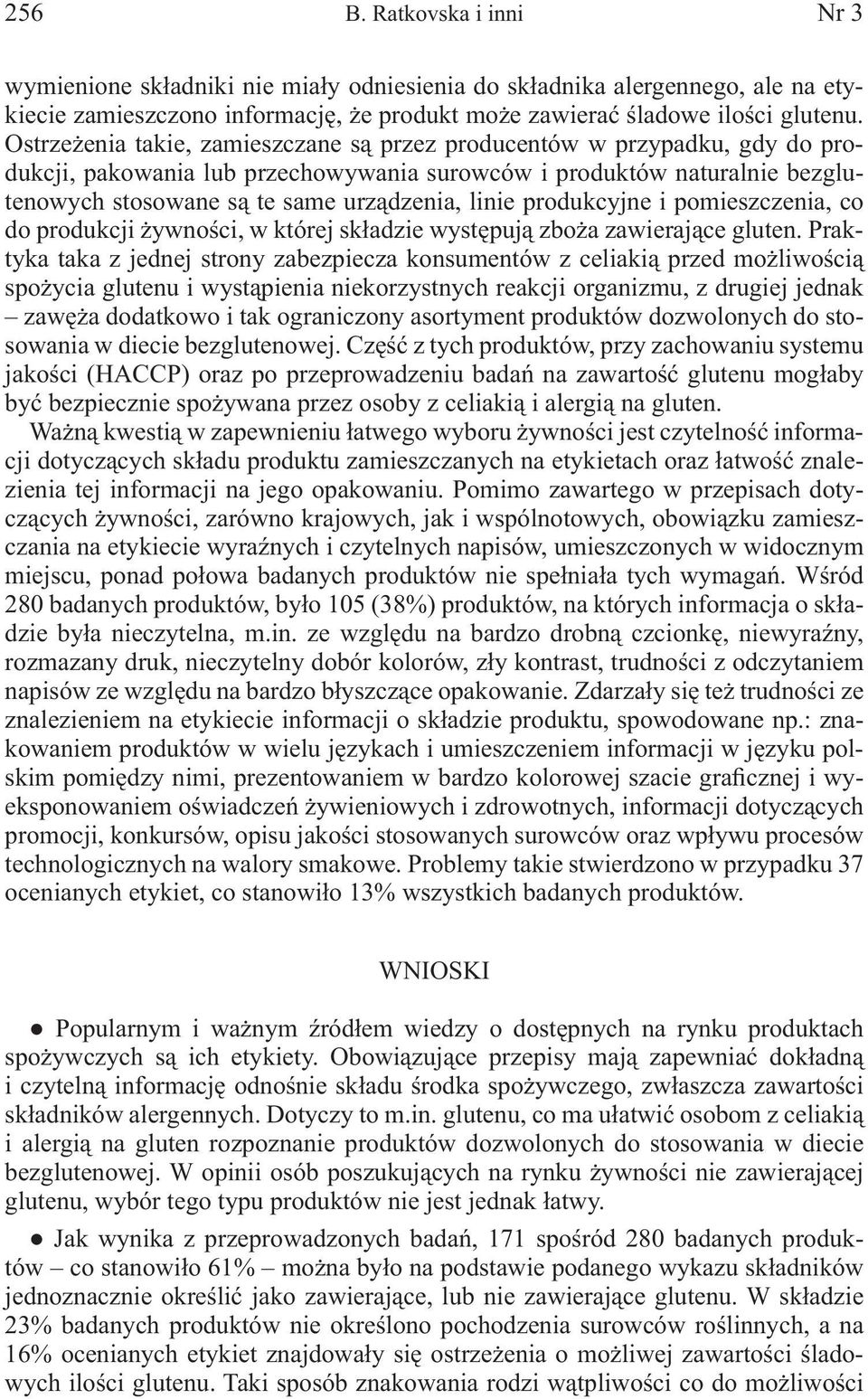 produkcyjne i pomieszczenia, co do produkcji żywności, w której składzie występują zboża zawierające gluten.