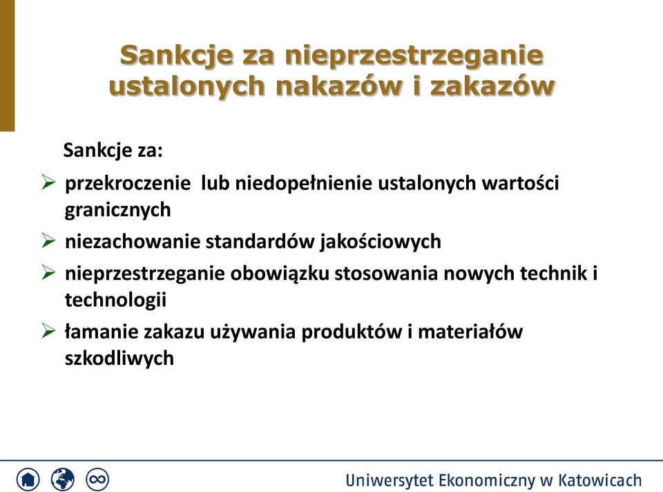 niezachowanie standardów jakościowych nieprzestrzeganie obowiązku