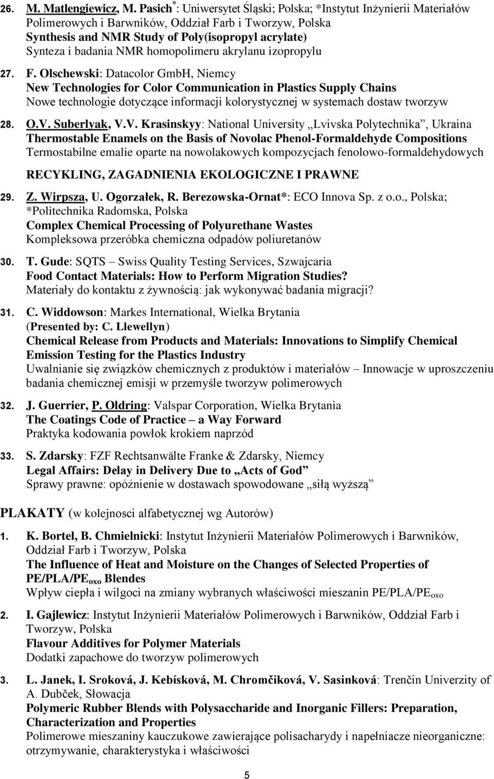 NMR homopolimeru akrylanu izopropylu 27. F.