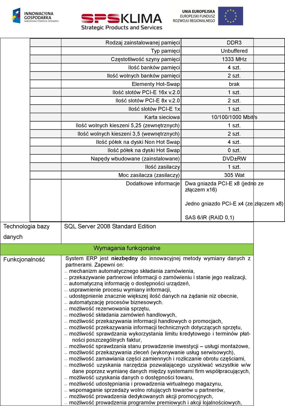 0 Ilość slotów PCI-E 1x Karta sieciowa Ilość wolnych kieszeni 5,25 (zewnętrznych) Ilość wolnych kieszeni 3,5 (wewnętrznych) Ilość półek na dyski Non Hot Swap Ilość półek na dyski Hot Swap Napędy