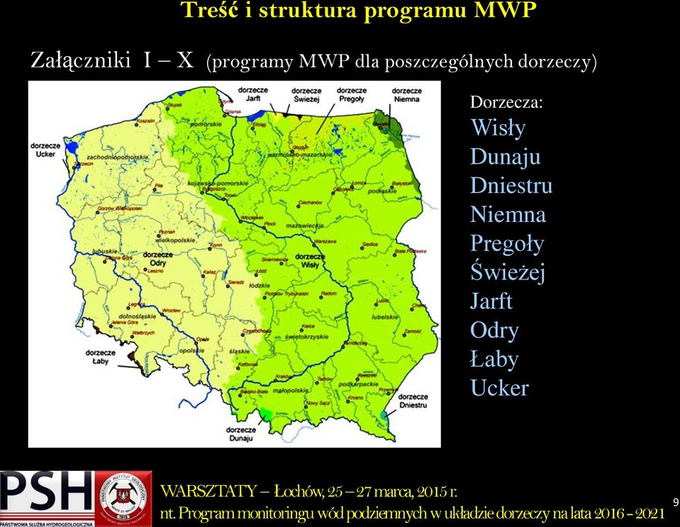 dorzeczy) Dorzecza: Wisły Dunaju Dniestru