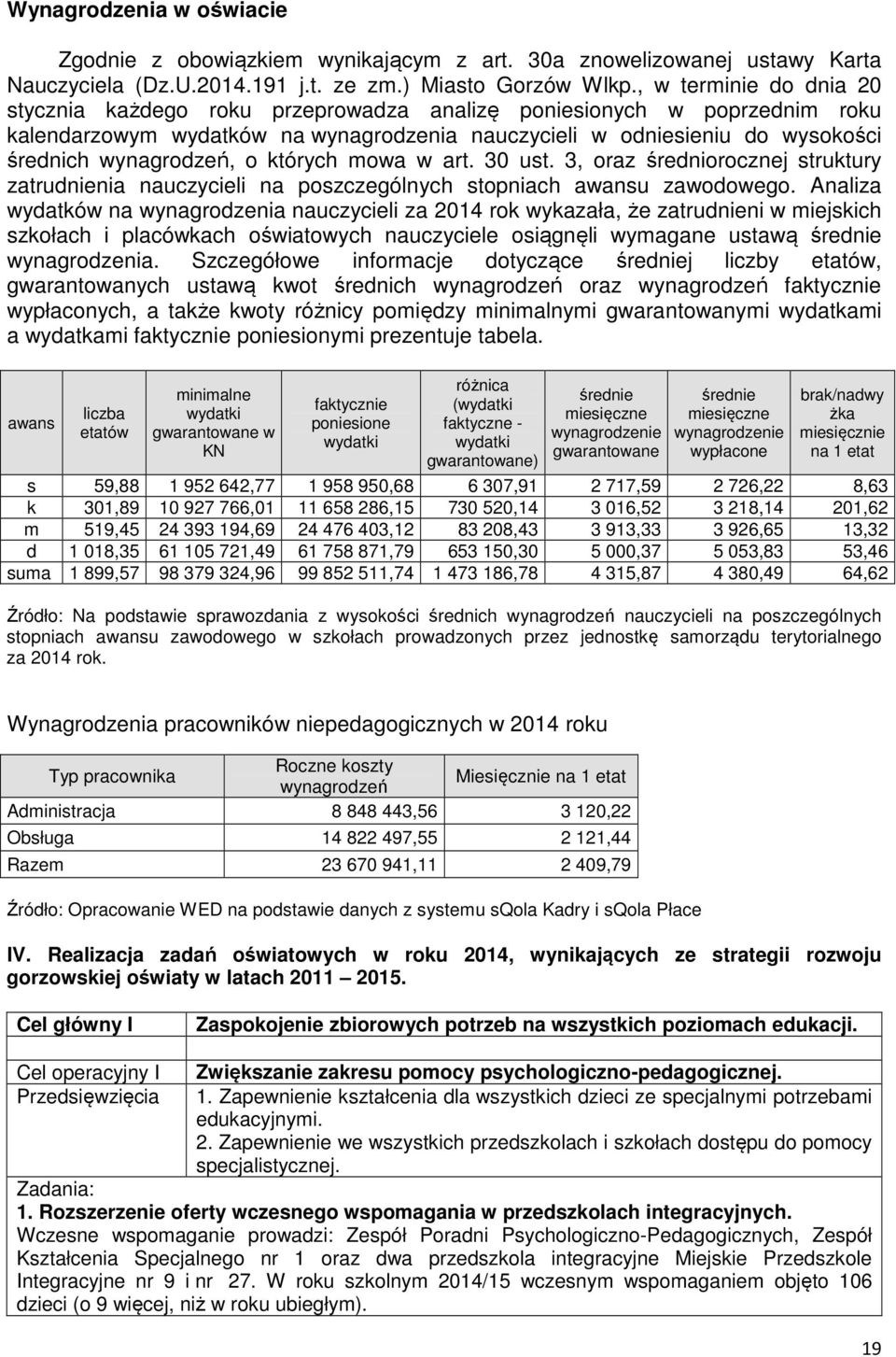 o których mowa w art. 30 ust. 3, oraz średniorocznej struktury zatrudnienia nauczycieli na poszczególnych stopniach awansu zawodowego.