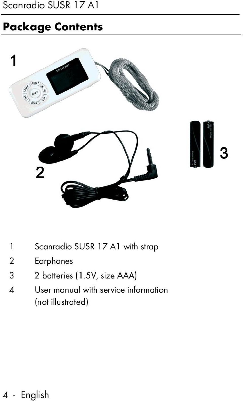 5V, size AAA) 4 User manual with service