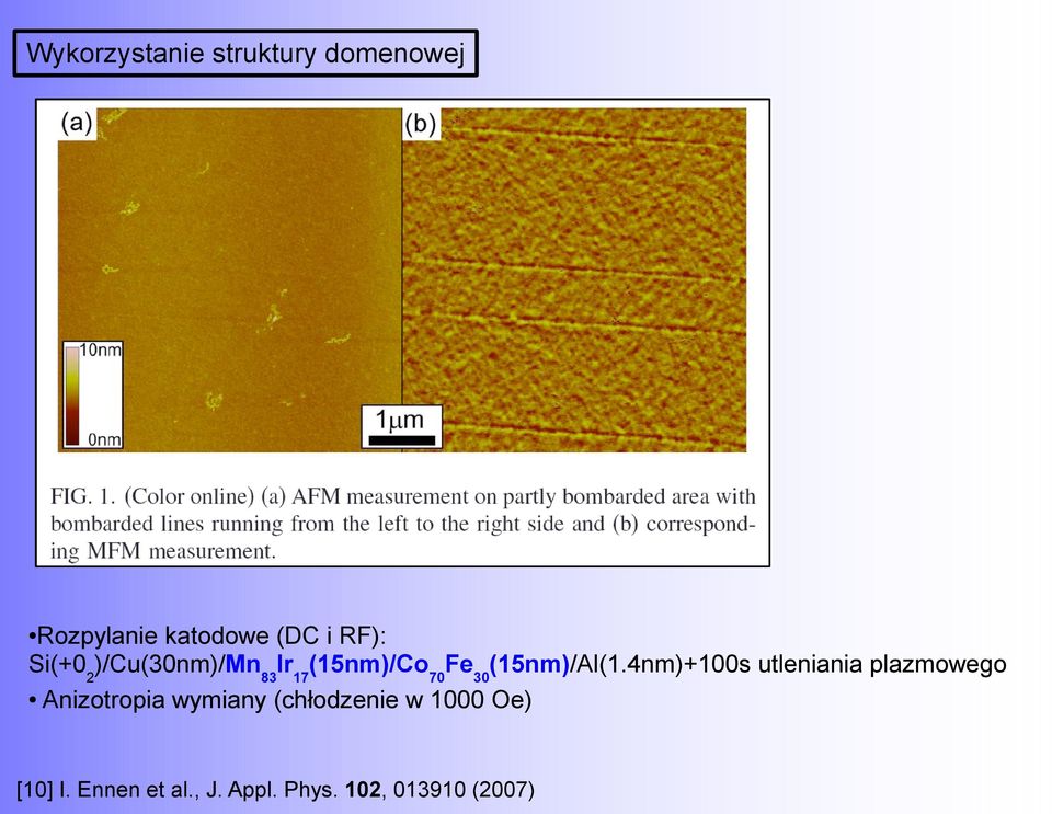 4nm)+100s utleniania plazmowego Anizotropia wymiany