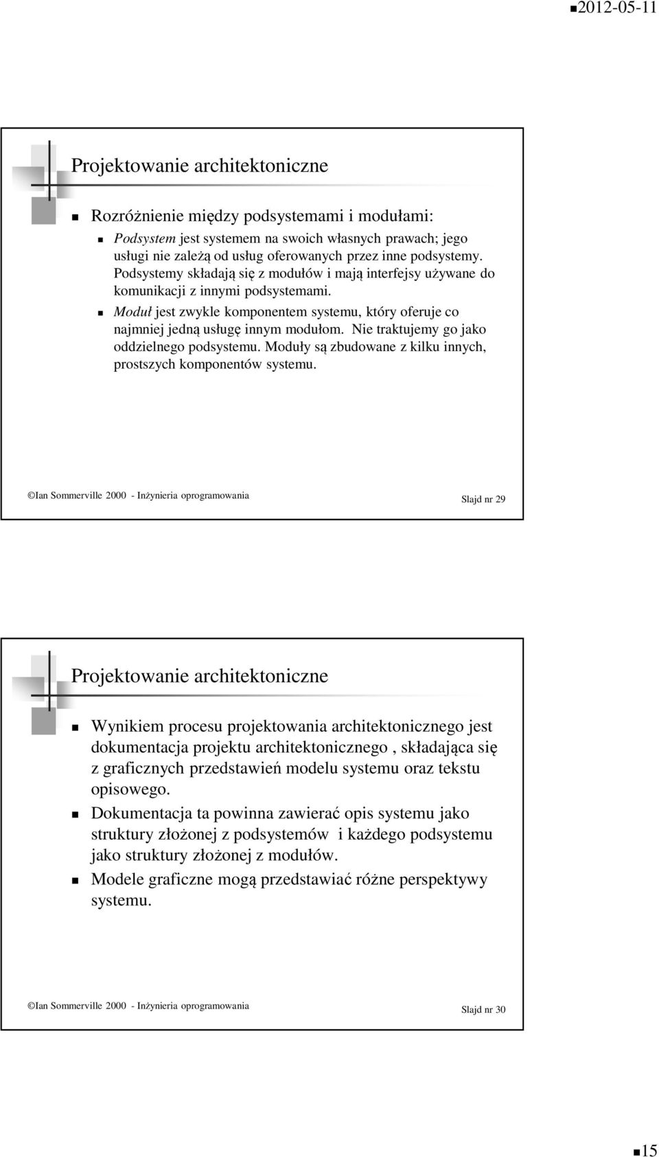 Nie traktujemy go jako oddzielnego podsystemu. Moduły są zbudowane z kilku innych, prostszych komponentów systemu.