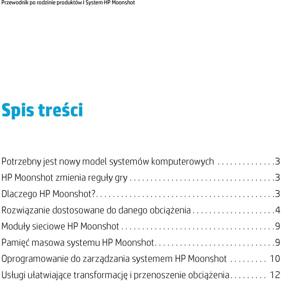 ....3 Rozwiązanie dostosowane do danego obciążenia...4 Moduły sieciowe HP Moonshot.
