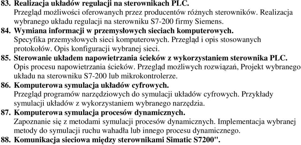 Sterowanie układem napowietrzania ścieków z wykorzystaniem sterownika PLC. Opis procesu napowietrzania ścieków.