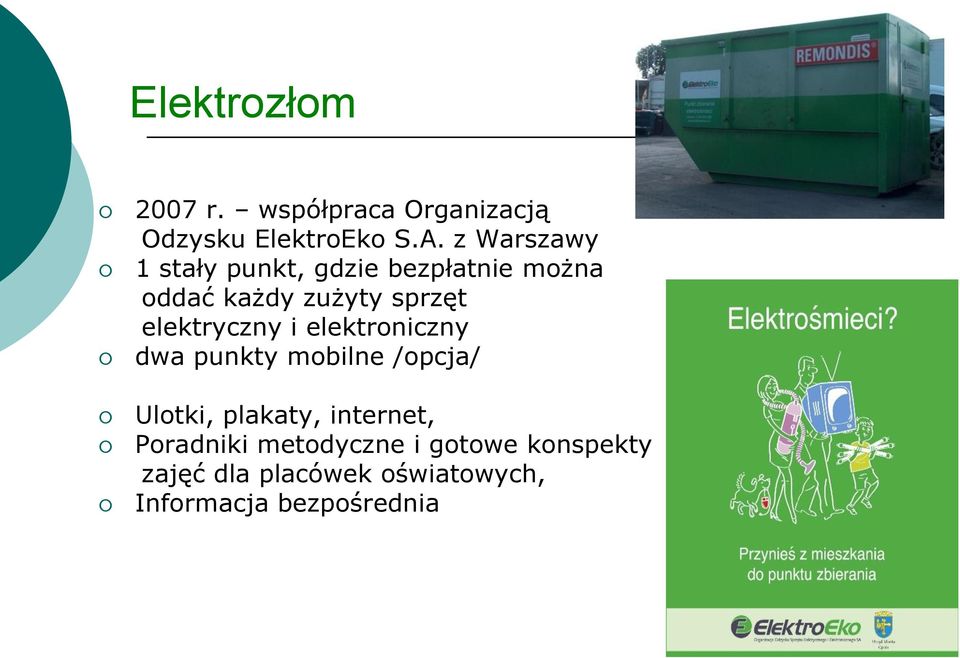 elektryczny i elektroniczny dwa punkty mobilne /opcja/ Ulotki, plakaty,