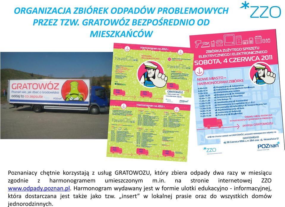 razy w miesiącu zgodnie z harmonogramem umieszczonym m.in. na stronie internetowej ZZO www.odpady.poznan.pl.