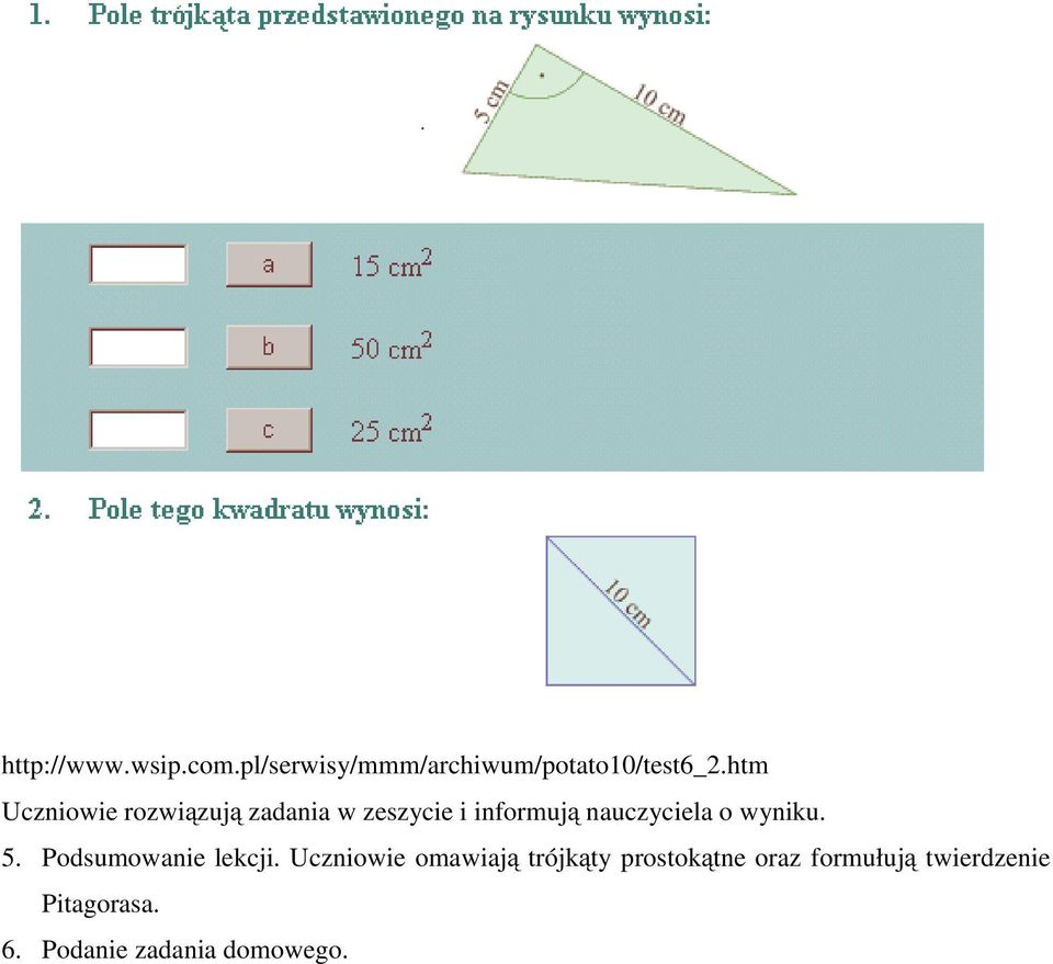 o wyniku. 5. Podsumowanie lekcji.
