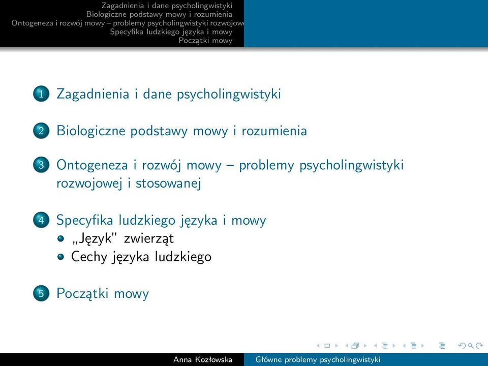 psycholingwistyki rozwojowej i