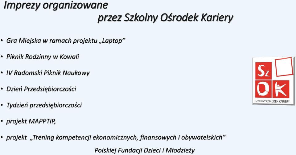 Przedsiębiorczości Tydzień przedsiębiorczości projekt MAPPTiP, projekt Trening