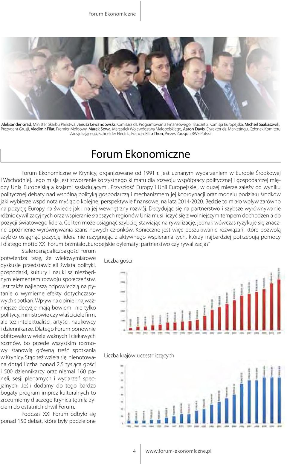 ds. Marketingu, Członek Komitetu Zarządzającego, Schneider Electric, Francja, Filip Thon, Prezes Zarządu RWE Polska Forum Ekonomiczne Forum Ekonomiczne w Krynicy, organizowane od 1991 r.