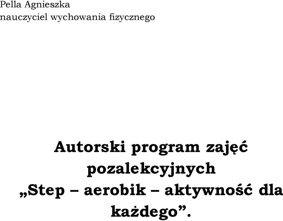 program zajęć pozalekcyjnych