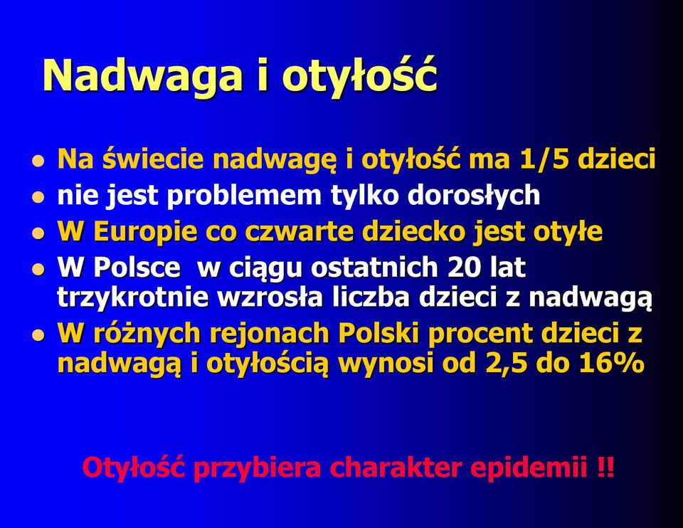 20 lat trzykrotnie wzrosła liczba dzieci z nadwagą W różnych rejonach Polski