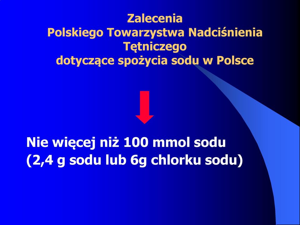 spożycia sodu w Polsce Nie więcej niż