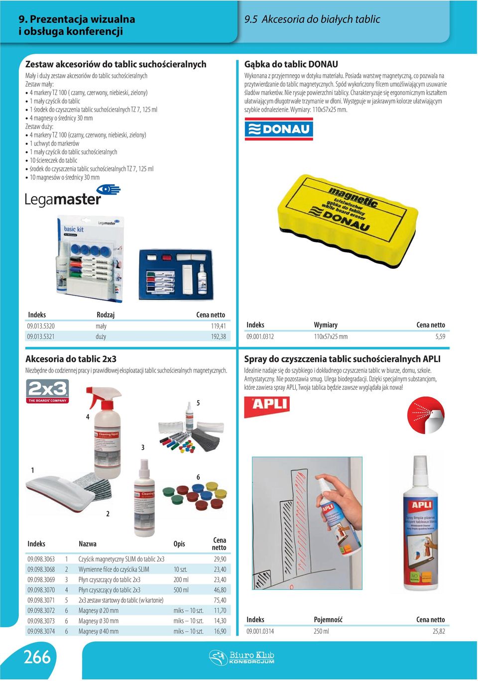 zielony) 1 mały czyścik do tablic 1 środek do czyszczenia tablic suchościeralnych TZ 7, 125 ml 4 magnesy o średnicy 30 mm Zestaw duży: 4 markery TZ 100 (czarny, czerwony, niebieski, zielony) 1 uchwyt