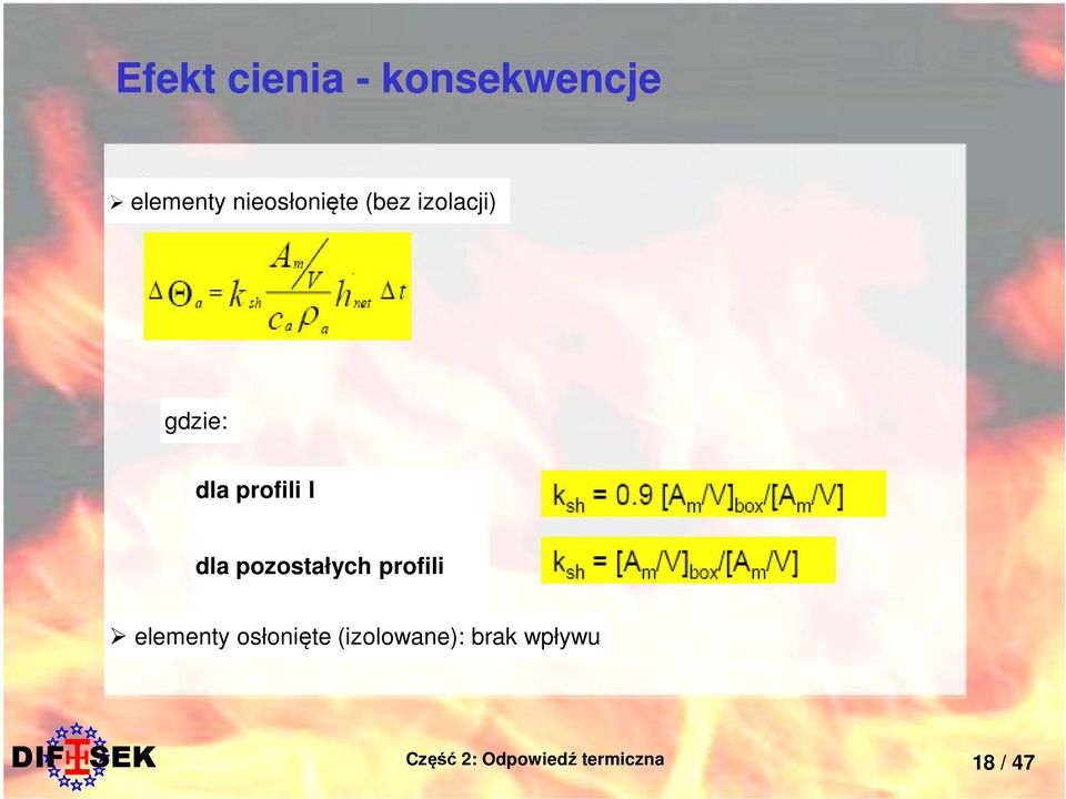 profili I dla pozostałych profili