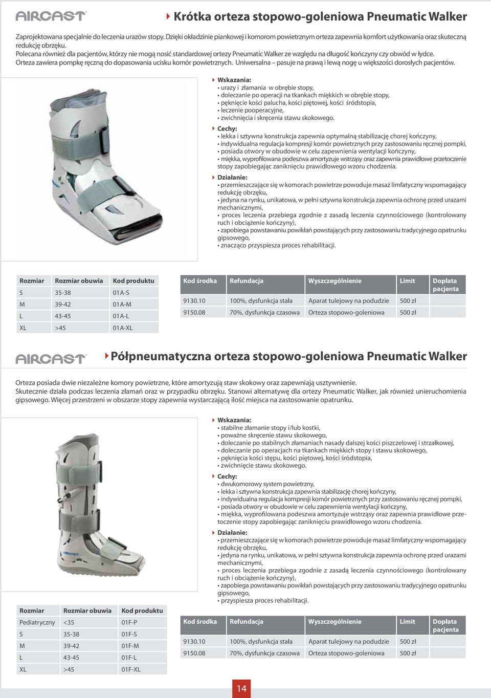 Polecana również dla pacjentów, którzy nie mogą nosić standardowej ortezy Pneumatic Walker ze względu na długość kończyny czy obwód w łydce.