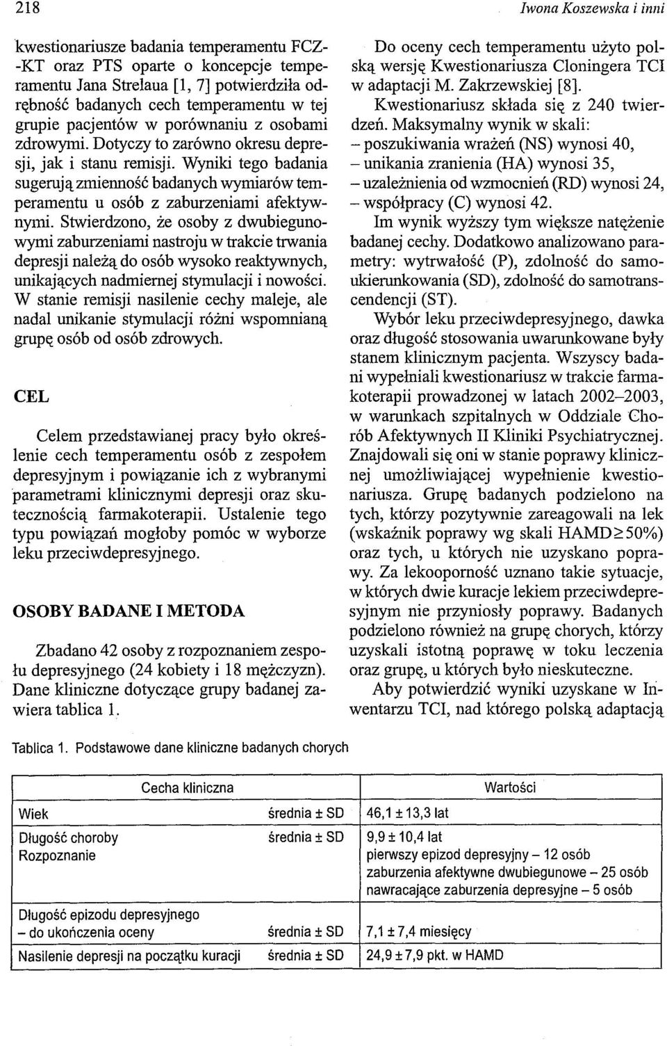 Stwierdzono, że osoby z dwubiegunowymi zaburzeniami nastroju w trakcie trwania depresji należą do osób wysoko reaktywnych, unikających nadmiernej stymulacji i nowości.