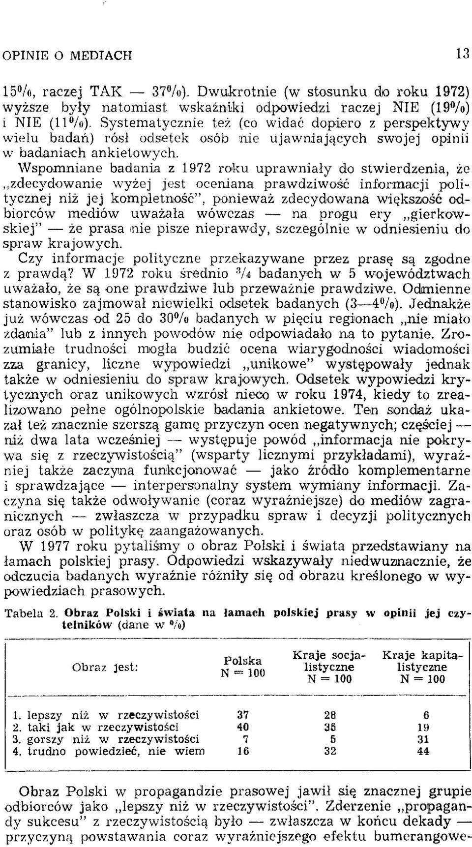 Wspomniane badania z 1972 roku uprawniały do stwierdzenia, że,.