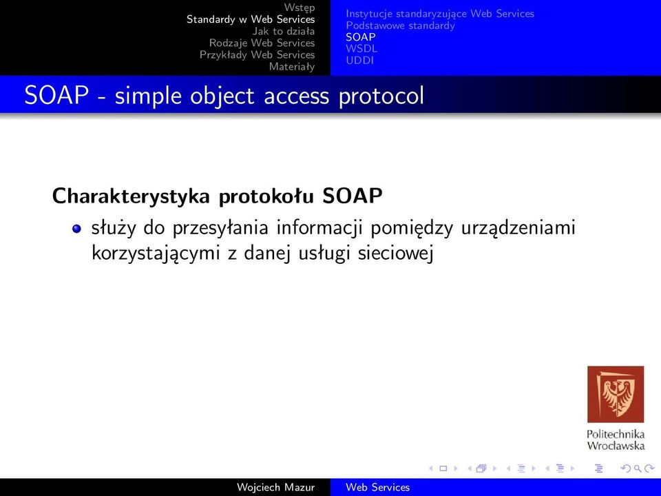 Charakterystyka protokołu służy do przesyłania