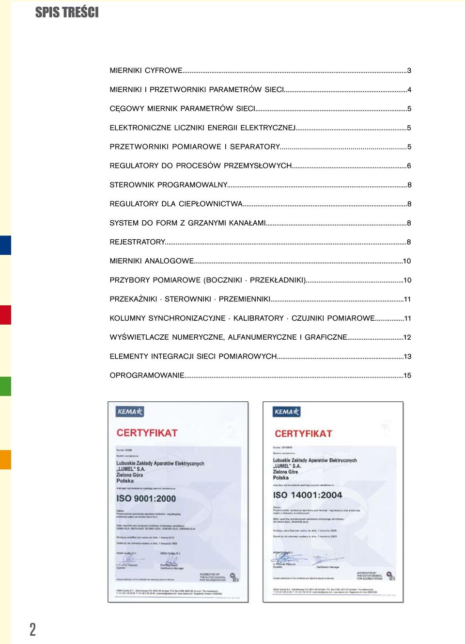 ..8 SYSTEM DO FORM Z GRZANYMI KANAŁAMI...8 REJESTRATORY...8 MIERNIKI ANALOGOWE...10 PRZYBORY POMIAROWE (BOCZNIKI PRZEKŁADNIKI).