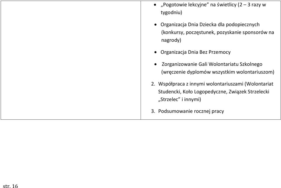 Organizacja Dnia Bez Przemocy Zorganizowanie Gali Wolontariatu Szkolnego