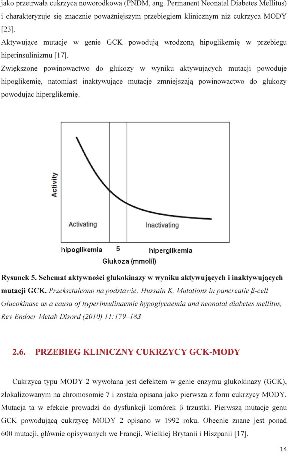 Zwiększone powinowactwo do glukozy w wyniku aktywujących mutacji powoduje hipoglikemię, natomiast inaktywujące mutacje zmniejszają powinowactwo do glukozy powodując hiperglikemię. Rysunek 5.