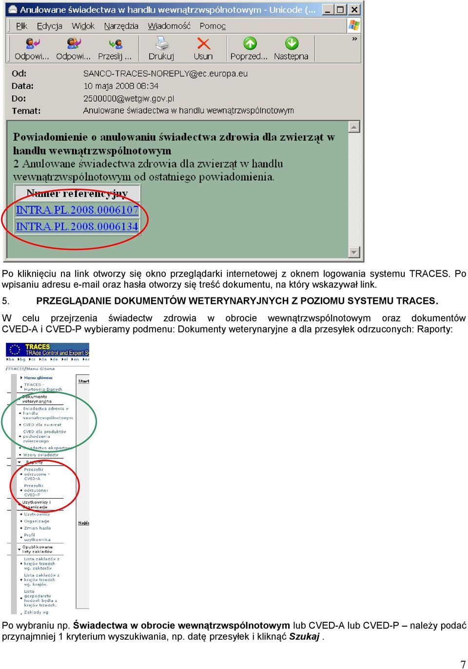 PRZEGLĄDANIE DOKUMENTÓW WETERYNARYJNYCH Z POZIOMU SYSTEMU TRACES.