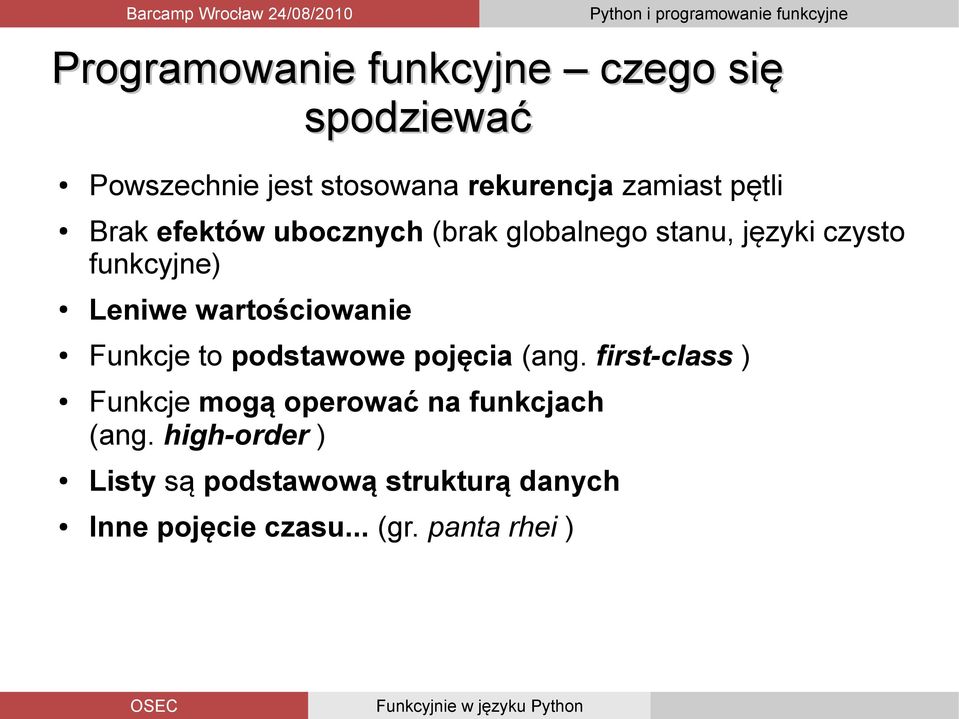 wartościowanie Funkcje to podstawowe pojęcia (ang.