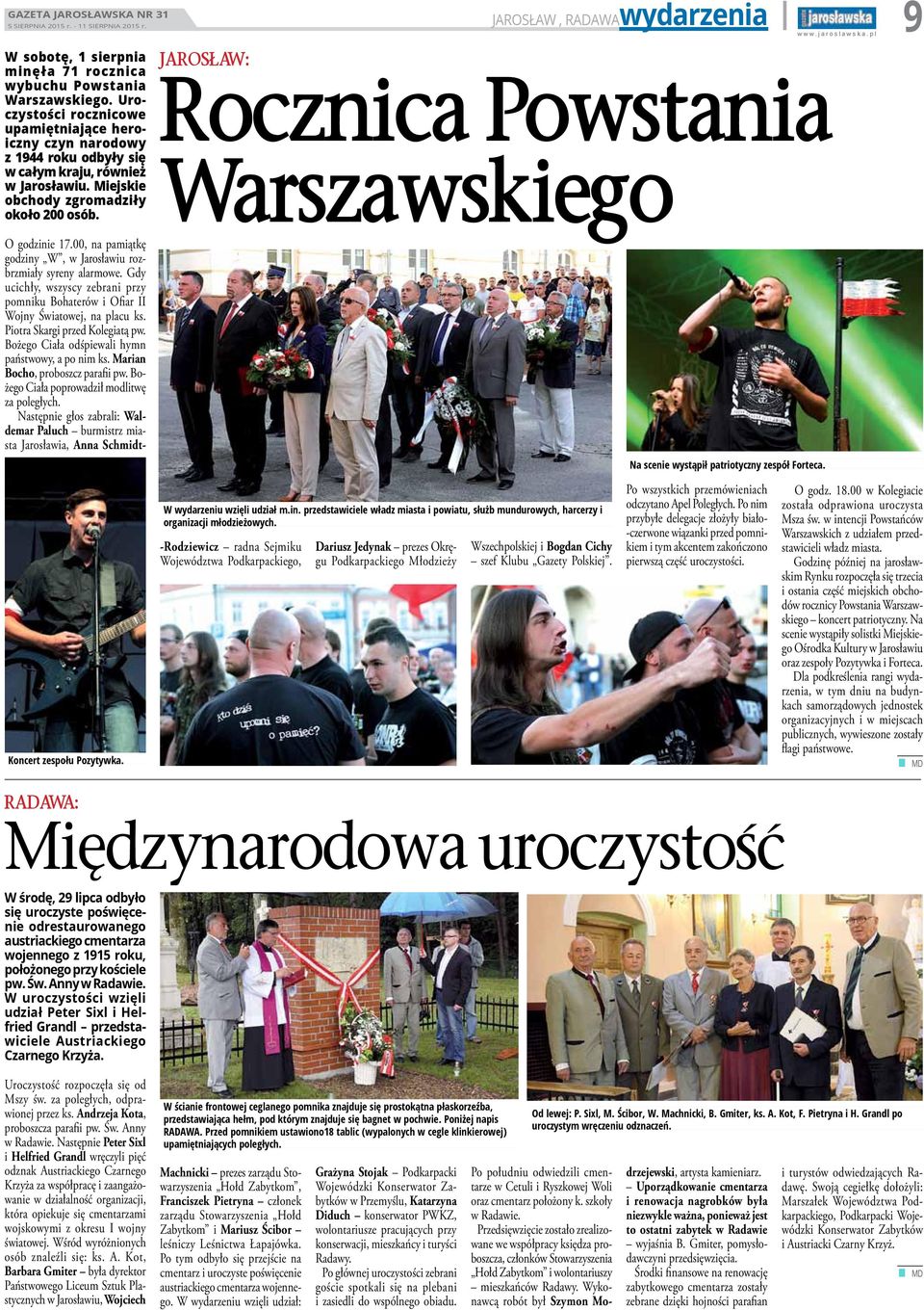 JAROSŁAW: Rocznica Powstania Warszawskiego O godzinie 17.00, na pamiątkę godziny W, w Jarosławiu rozbrzmiały syreny alarmowe.