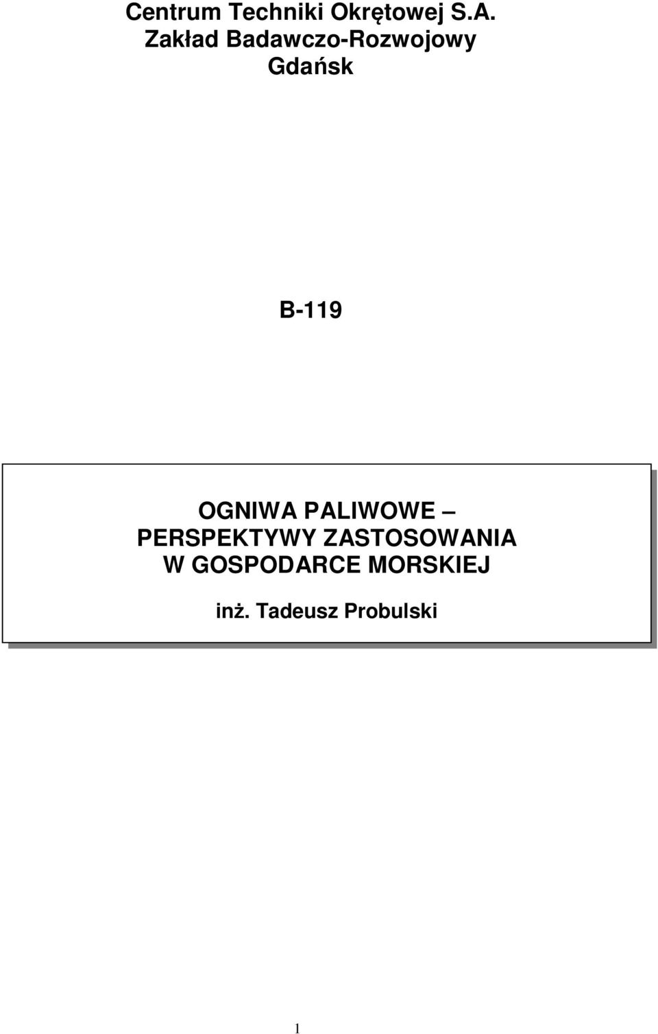 OGNIWA PALIWOWE PERSPEKTYWY