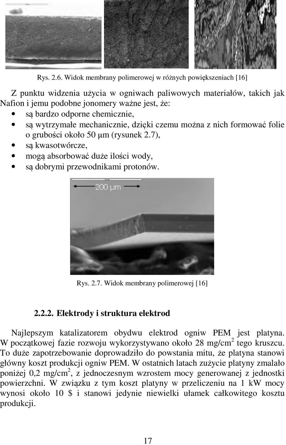 chemicznie, są wytrzymałe mechanicznie, dzięki czemu można z nich formować folie o grubości około 50 µm (rysunek 2.