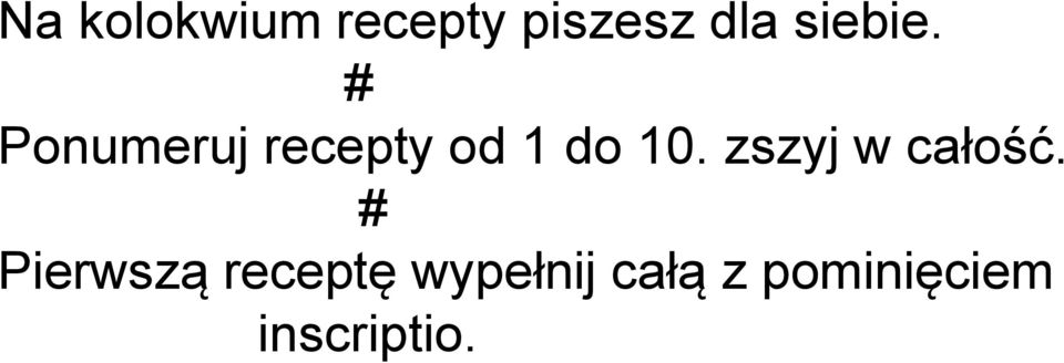 # Ponumeruj recepty od 1 do 10.