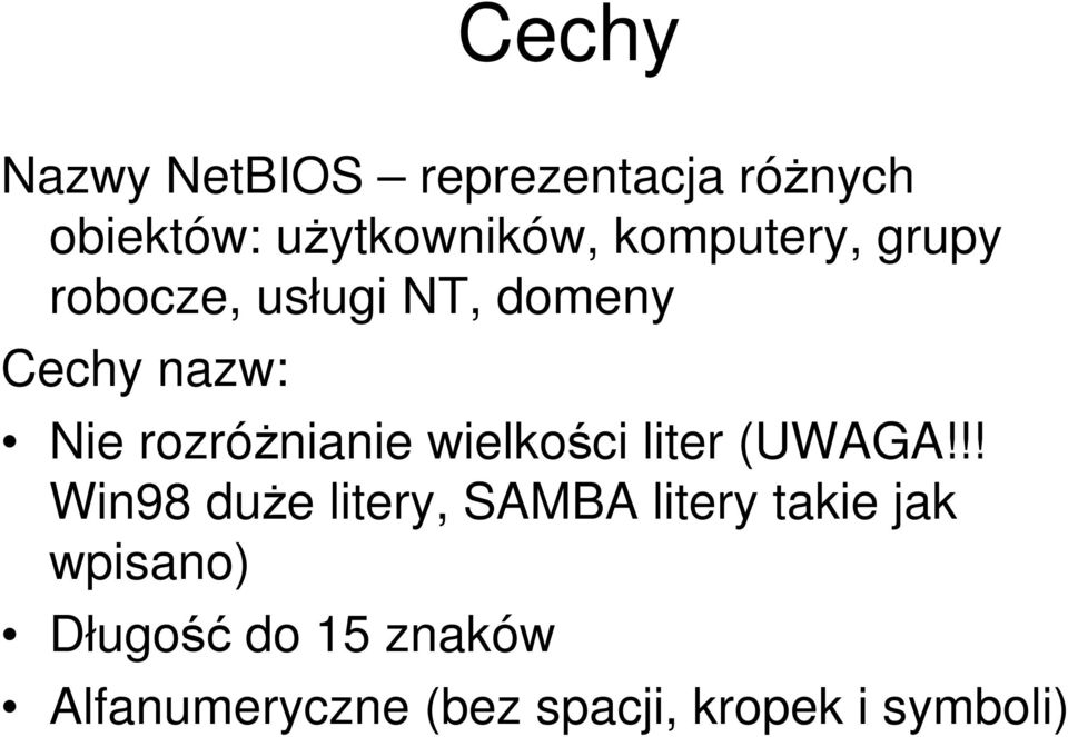 rozróżnianie wielkości liter (UWAGA!