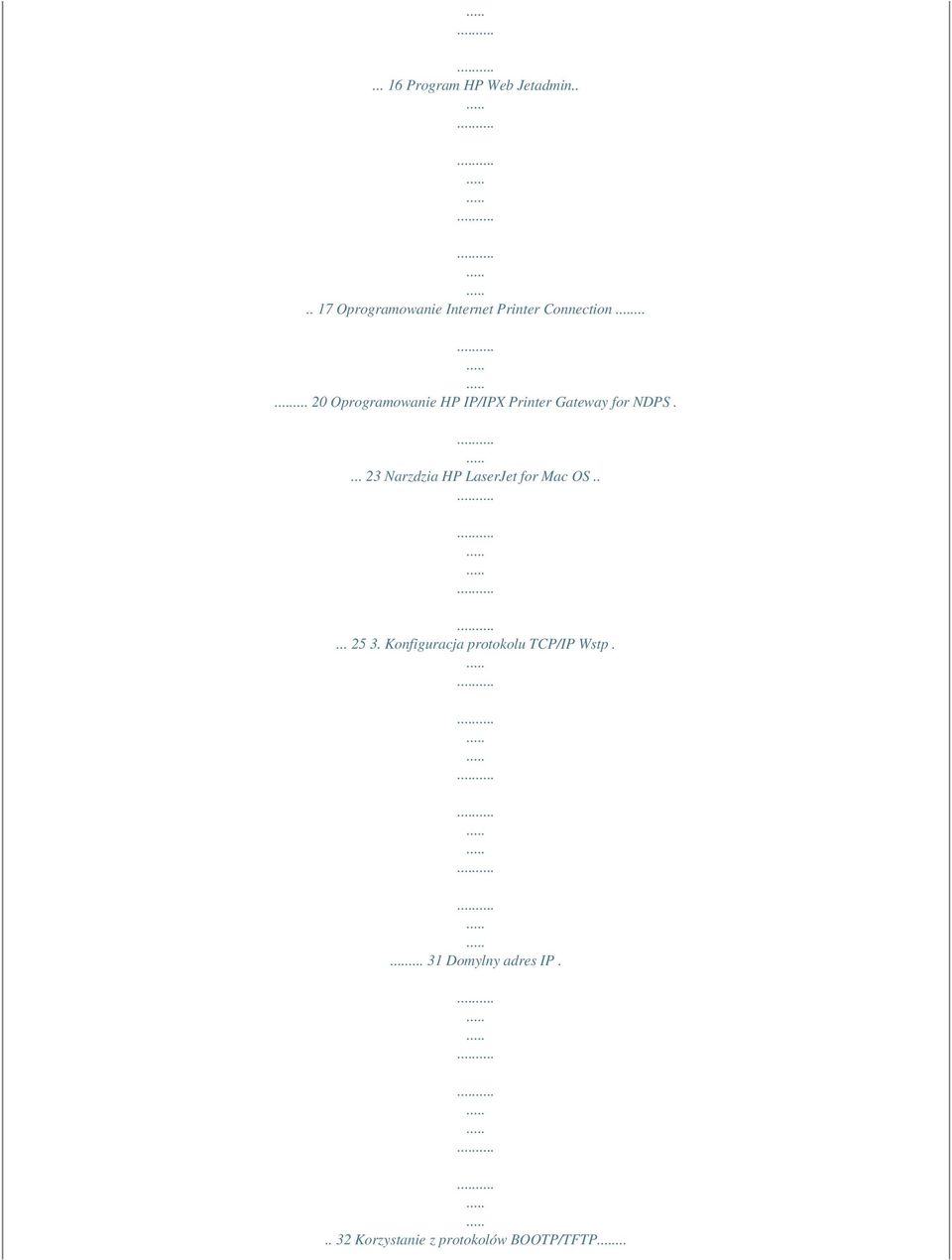 ..... 20 Oprogramowanie HP IP/IPX Printer Gateway for NDPS.