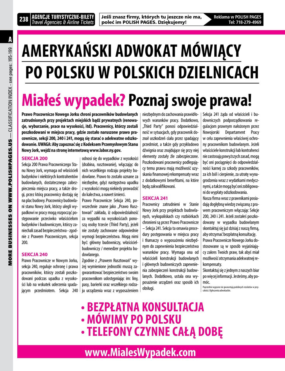 Poznaj swoje prawa! Prawo Pracownicze Nowego Jorku chroni pracowników budowlanych zatrudnionych przy projektach miejskich bądź prywatnych (renowacje, wyburzanie, prace na wysokości, itd).