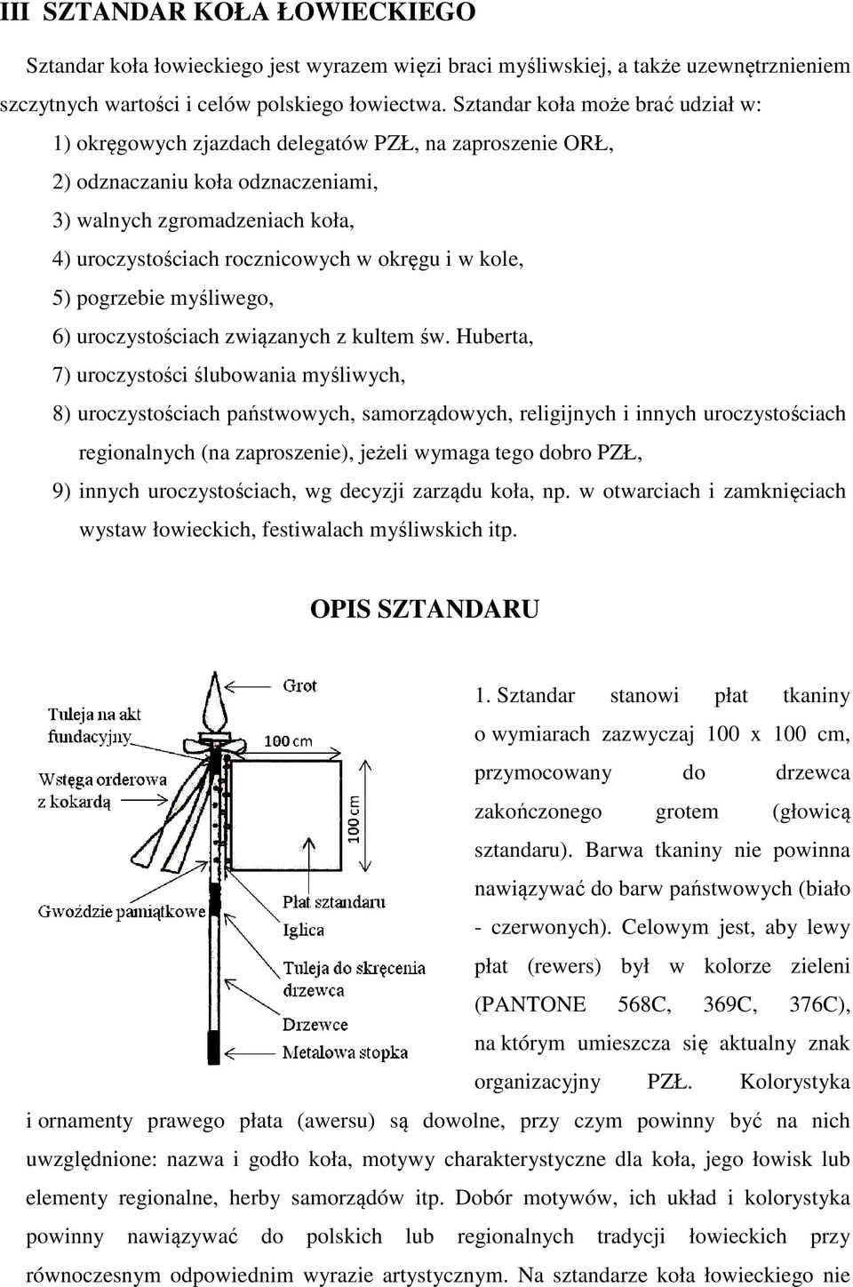 i w kole, 5) pogrzebie myśliwego, 6) uroczystościach związanych z kultem św.