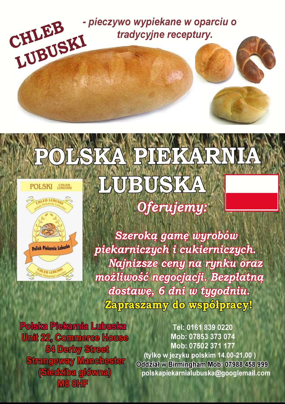 8HF Szeroką gamę wyrobów piekarniczych i cukierniczych. Najnizsze ceny na rynku oraz możliwość negocjacji. Bezpłatną dostawę, 6 dni w tygodniu.