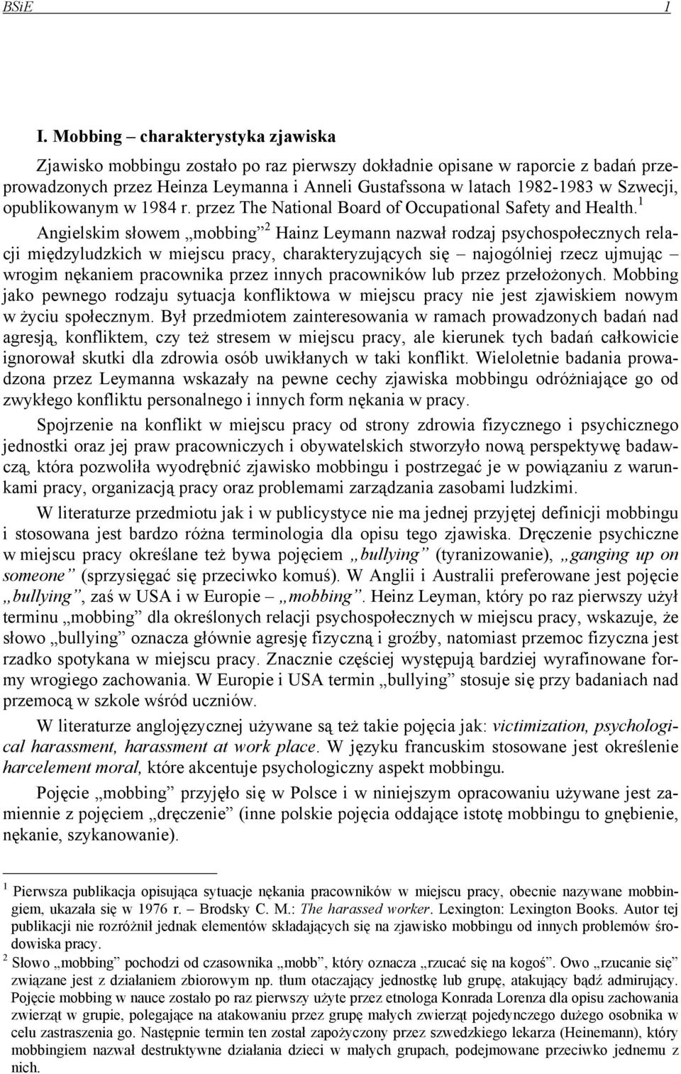 Szwecji, opublikowanym w 1984 r. przez The National Board of Occupational Safety and Health.