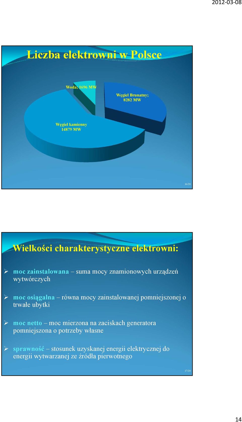 mocy zainstalowanej pomniejszonej o trwałe ubytki moc netto moc mierzona na zaciskach generatora pomniejszona o