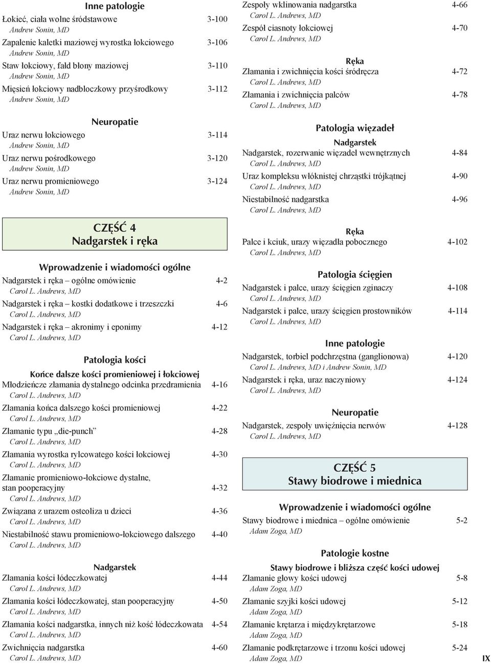 trzeszczki 4-6 Nadgarstek i r ka akronimy i eponimy 4-12 Patologia kości Końce dalsze kości promieniowej i łokciowej M odzie cze z amania dystalnego odcinka przedramienia 4-16 Z amania ko ca dalszego